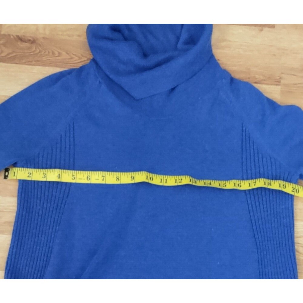 Ann Taylor Loft | Cobalt Royal Blue Women's Soft Cowl Neck Sweater Size M - Picture 7 of 7